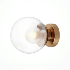 DELTONA Appliques|Applique globe en verre avec base or mat, 15 cm