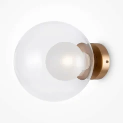 DELTONA Appliques|Applique globe en verre avec base or mat, 20 cm