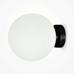 DELTONA Appliques|Applique globe verre dépoli - noir & blanc, 15 cm