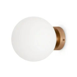 DELTONA Appliques|Applique globe verre dépoli - blanc & or, 18 cm