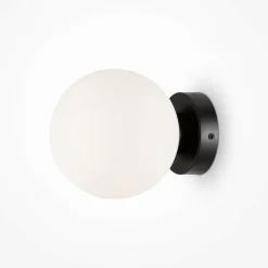 DELTONA Appliques|Applique globe verre dépoli - blanc & or, 20 cm