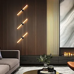 DELMAR Appliques|Applique moderne avec LED - tige noire et blanc