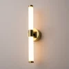 DELMAR Appliques|Applique moderne LED - tige dorée & blanc 35, 6 cm