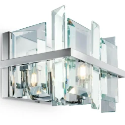 MODENE Appliques|Applique murale moderne en verre forme cube 2 ampoules