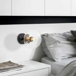 SIERRE Appliques|Applique murale moderne, globe transparent douille dorée