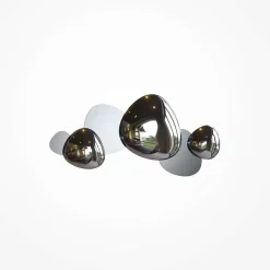 ELY Appliques|Applique murale moderne, galets argent brillants et mats