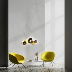 ELY Appliques|Applique murale moderne, galets argent brillants et mats