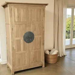 Maori Armoires Vintage|Armoires En Bois|Armoire 2 portes avec penderie hévéa 125x60x196cm