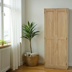 Tradition Armoires Vintage|Armoires En Bois|Armoire 2 portes en hévéa + étagères 190 cm