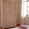 Helena Armoires Vintage|Armoires En Bois|Armoire bois d'hévéa avec penderie