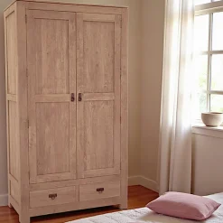 Helena Armoires Vintage|Armoires En Bois|Armoire bois d'hévéa avec penderie