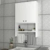 MARFA Meubles De Salle De Bains·Rangement Salle De Bains|Armoire de toilette blanche 2 portes, porte-serviettes