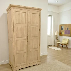 Helena Armoires Vintage|Armoires En Bois|Armoire dressing 2 portes hévéa 110x62x195cm