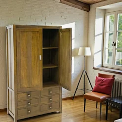 Gala Armoires Vintage|Armoires En Bois|Armoire hévéa 6 tiroirs 100x175cm