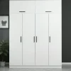 BYRON Armoires En Bois|Meubles De Chambre·Dressings|Armoire penderie blanche 6 portes, 1 portant 2 tiroirs
