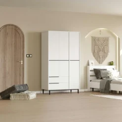 BYRON Armoires En Bois|Meubles De Chambre·Dressings|Armoire penderie blanche style moderne - 3 portes