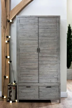 SIENNE Armoires En Bois|Armoire penderie bois recyclé grisé