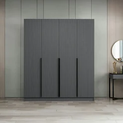 BYRON Armoires En Bois|Meubles De Chambre·Dressings|Armoire penderie design, 2 portes vitrées H210 cm