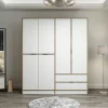 BYRON Armoires En Bois|Meubles De Chambre·Dressings|Armoire penderie moderne - 6 portes blanches L.185 cm