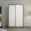 BYRON Armoires En Bois|Meubles De Chambre·Dressings|Armoire penderie portes coulissantes effet bois & blanc