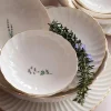 Arts De La Table·Vaisselle|Assiette dessert blanche motifs fleurs, porcelaine (x6) ELDA