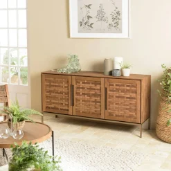 Swing Buffets En Bois|Buffets En Bois|Bahut de rangement en teck recyclé 100 cm