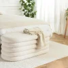 COLOMBUS Banquettes Et Loveuses|Banc coffre arrondi tissu écru déco cosy
