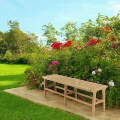 SUMMER Bancs De Jardin|Banc de jardin assise tressée et teck 151 cm
