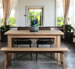 SALERNE Univers Déco·Maison De Campagne|Banc de table bois recyclé clair 150 cm