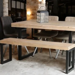 AUCKLAND Bancs Industriels|Banc de table en bois recyclé 155 cm