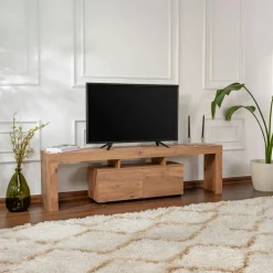 MARFA Meubles Tv En Bois|Banc TV moderne avec rangement - effet marbre