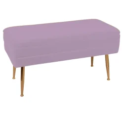 TIM Banquettes Et Loveuses|Banquette 2 places tissu rose pieds dorés