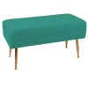TIM Banquettes Et Loveuses|Banquette 2 places tissu vert pieds dorés