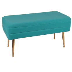 TIM Banquettes Et Loveuses|Banquette 2 places tissu vert pieds dorés