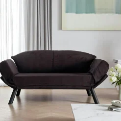 LUCCA Canapés En Tissu|Canapés 2 Places|Banquette-lit bleu canard - format compact