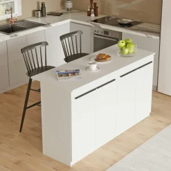 MARFA Meubles De Salle À Manger·Meubles Bar|Bar séparation cuisine ouverte effet bois, 4 portes