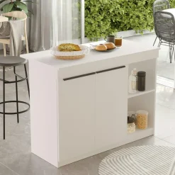 MARFA Meubles De Salle À Manger·Meubles Bar|Bar séparation cuisine ouverte blanc, 2 portes