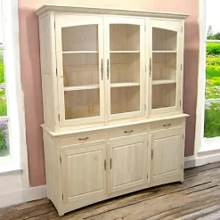 Tradition Bibliothèques En Bois|Bibliothèques En Bois|Bibliothèque 2 partie 6 portes hévéa 165x45x200cm