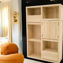 Olga Bibliothèques En Bois|Bibliothèques En Bois|Bibliothèque 1 placard hévéa 100x150cm