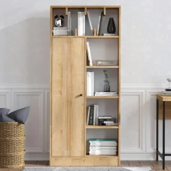 MARFA Bibliothèques En Bois|Bibliothèques En Bois|Bibliothèque chambre ado effet bois clair - moderne