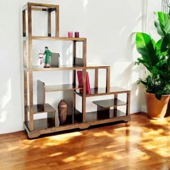 Maori Bibliothèques En Bois|Bibliothèques En Bois|Bibliothèque Escalier destructurée Hévéa 173x43x180cm