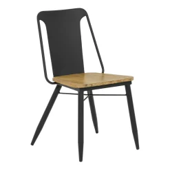 Brooklyn Etagères Industrielle|Bibliothèque Etagère Inspiration Indus' en Acacia et Métal, 5 plateaux et 1 tiroir métal 90x35x195cm