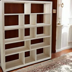 Helena Bibliothèques En Bois|Bibliothèques En Bois|Bibliothèque Hévéa 13 niches en 2 parties 35x150x180cm