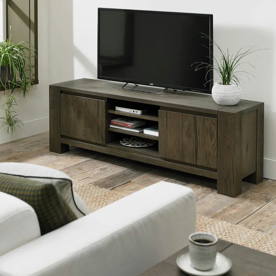 ALLEN Vaisseliers En Chêne|Vaisseliers En Chêne|Bibliothèque étagère en bois de chêne fumé