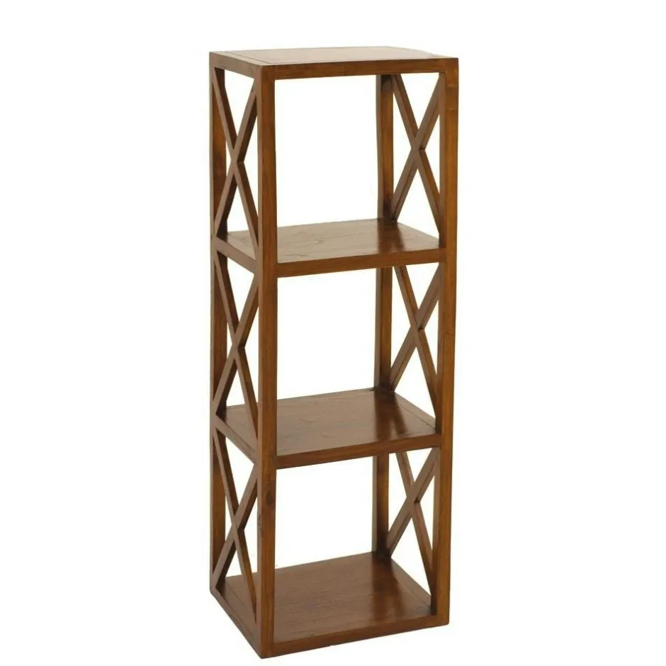 Maori Bibliothèques En Bois|Bibliothèques En Bois|Bibliothèque étagère hévéa 94,5x42x175cm