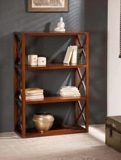 Maori Bibliothèques En Bois|Bibliothèques En Bois|Bibliothèque étagère hévéa 94,5x42x175cm