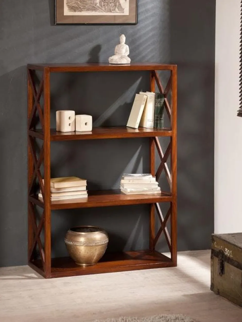 Maori Bibliothèques En Bois|Bibliothèques En Bois|Bibliothèque étagère hévéa 94,5x42x175cm