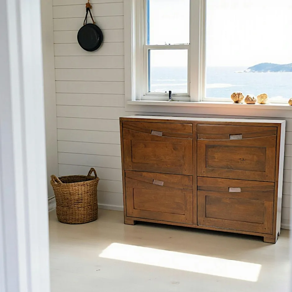 Maori Bibliothèques En Bois|Bibliothèques En Bois|Bibliothèque étagère hévéa 94,5x42x175cm