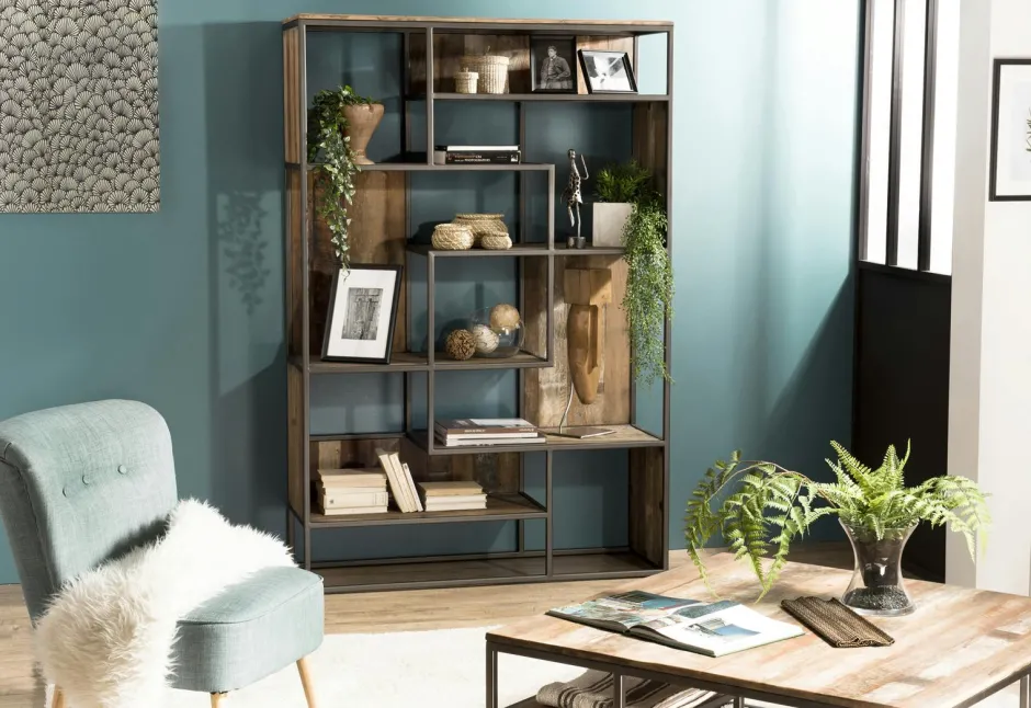 Swing Bibliothèques En Bois|Bibliothèques En Bois|Bibliothèque étagère teck recyclé