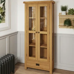 PUERTO Vaisseliers En Chêne|Vaisseliers En Chêne|Bibliothèque vitrée en bois clair